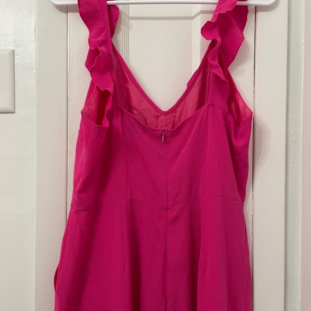 New Look Pink Ruffle Jumpsuit - Picture 2 of 8